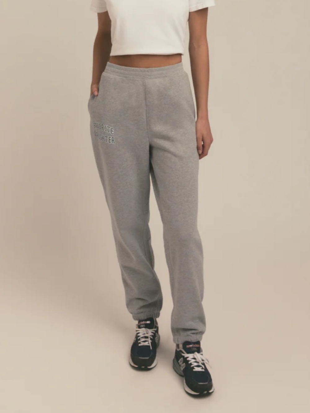 Favorite Daughter Collegiate Oversized Sweatpants Joggers Heather Grey XS NWT - Picture 2 of 9